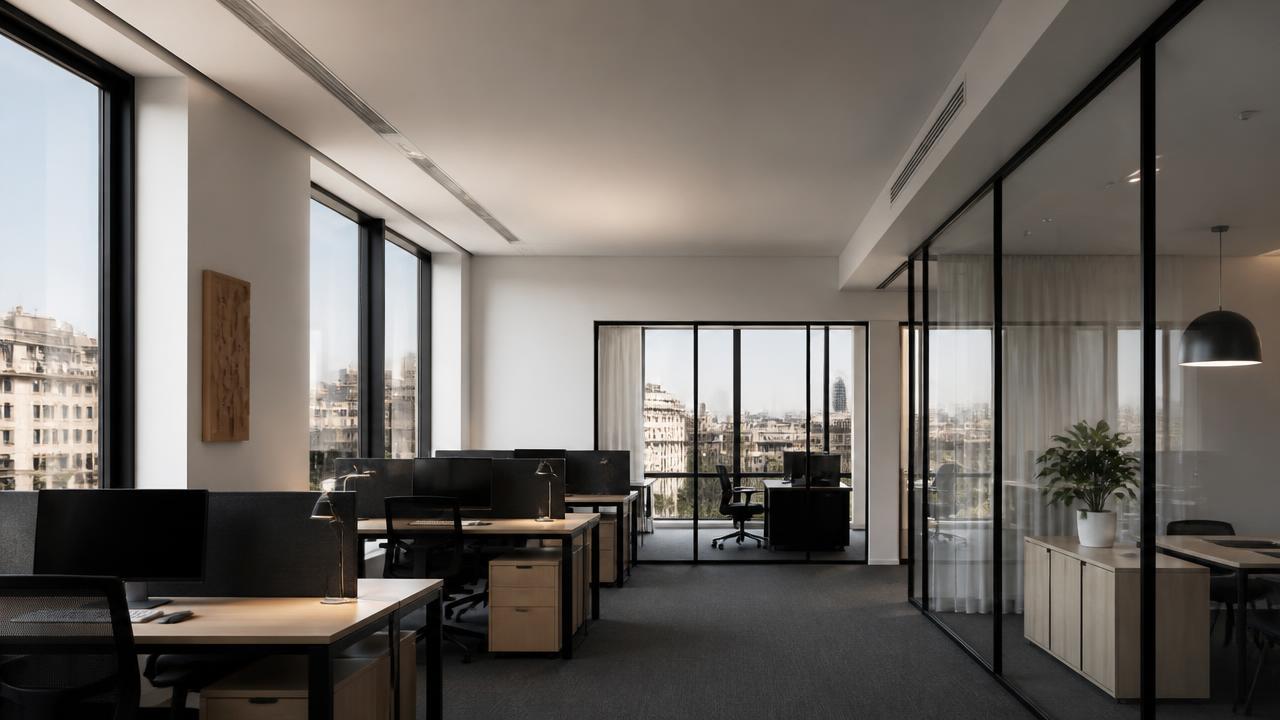 Oficina en Barcelona climatizada con difusores integrados en el techo — Eixample, Barcelona