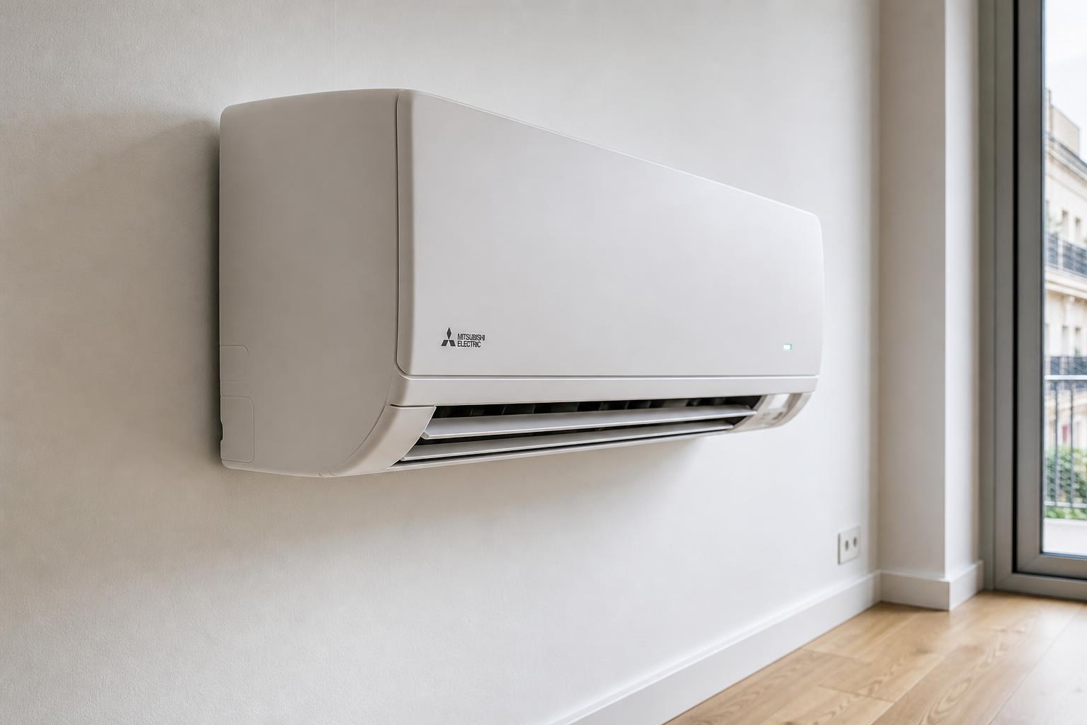 Detalle de instalación de climatización terminada en una vivienda — Eixample, Barcelona