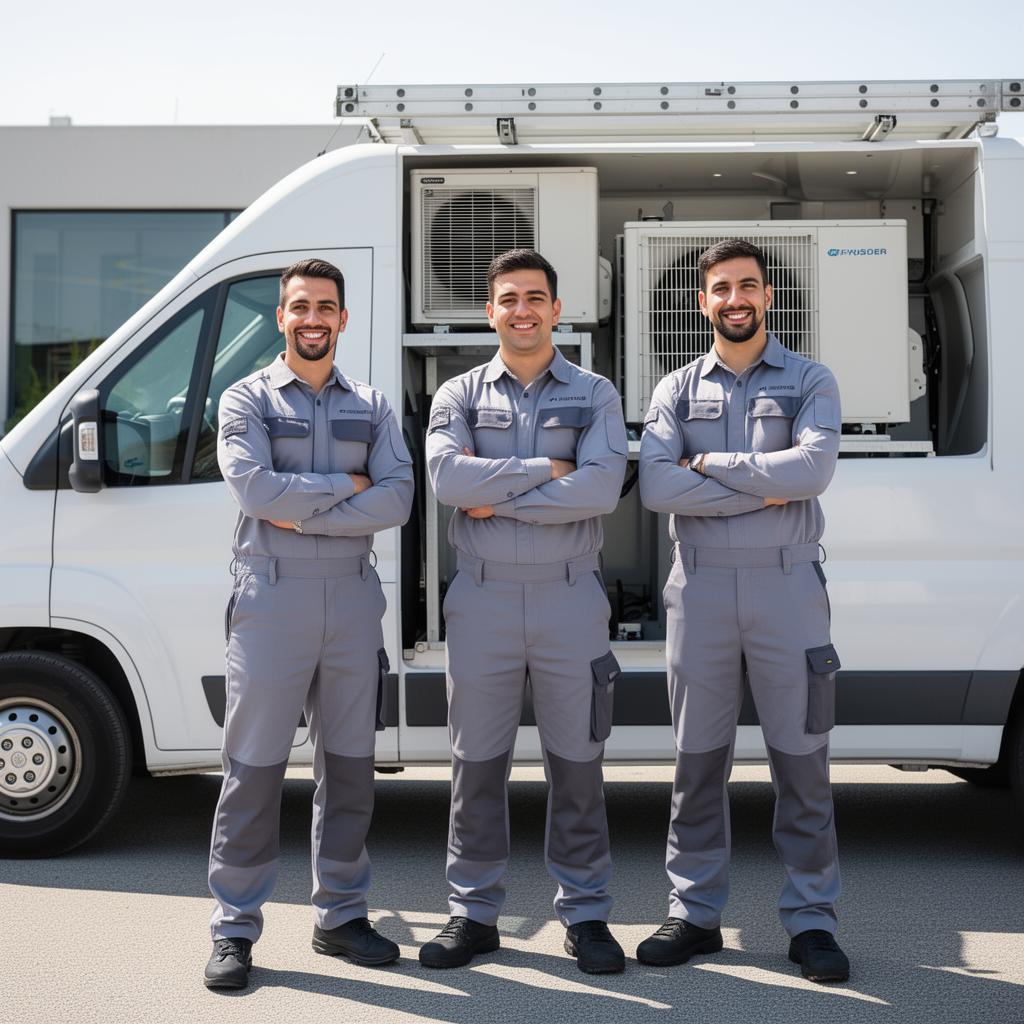 Equipo de técnicos instaladores certificados de Voltia Clima en Barcelona